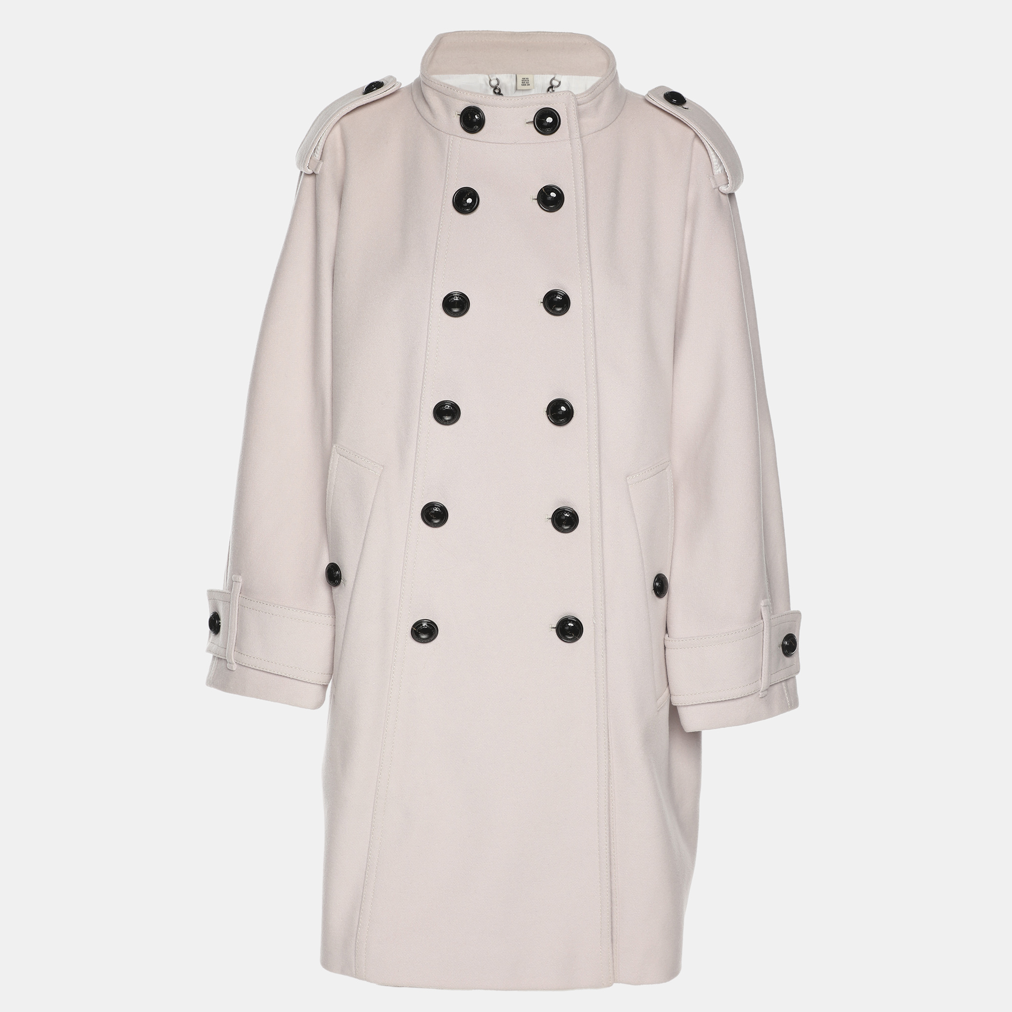 

Burberry Grey Wool Blend Short Trench Coat M, Green