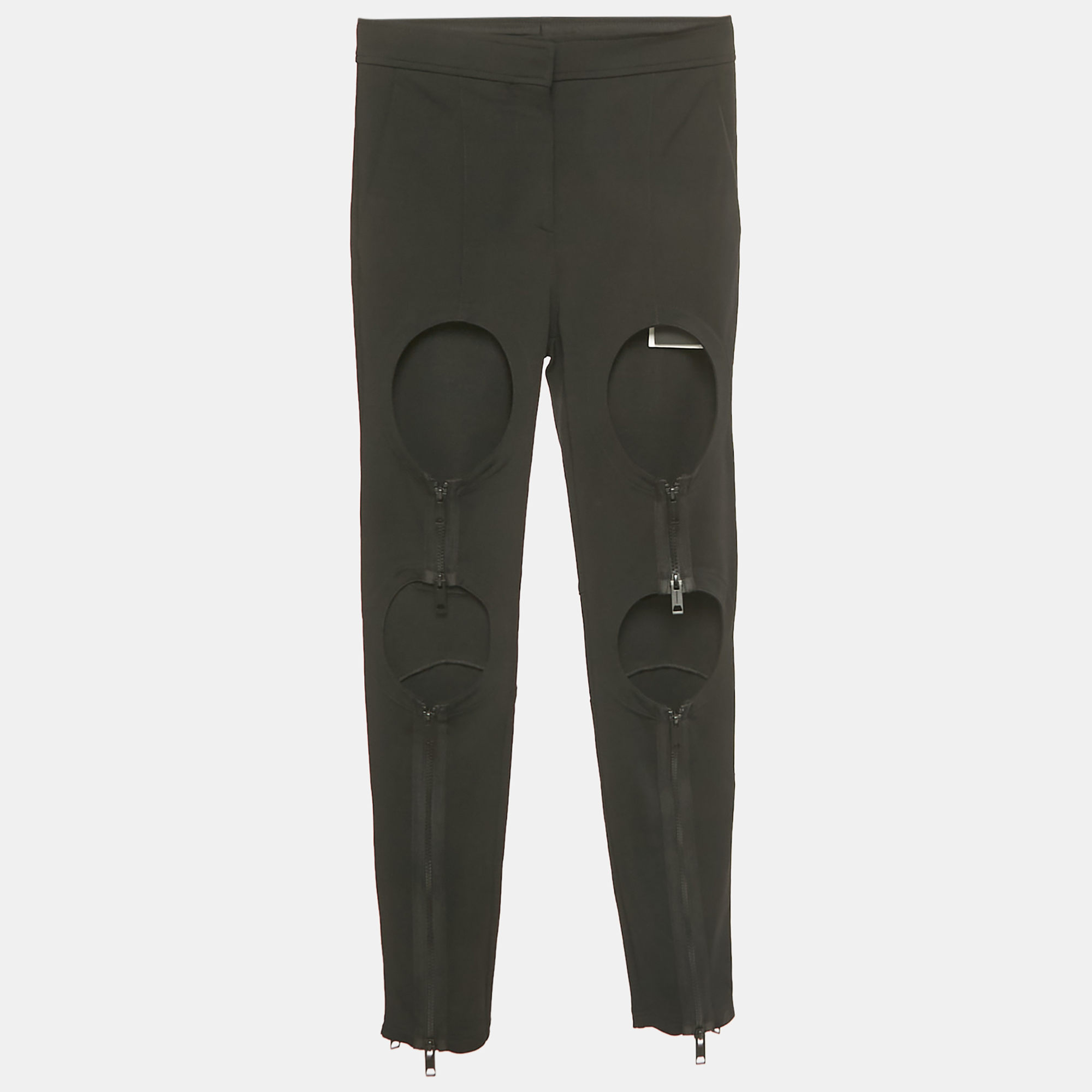 

Burberry Black Jersey Zip Detail Cut-Out Pants XS