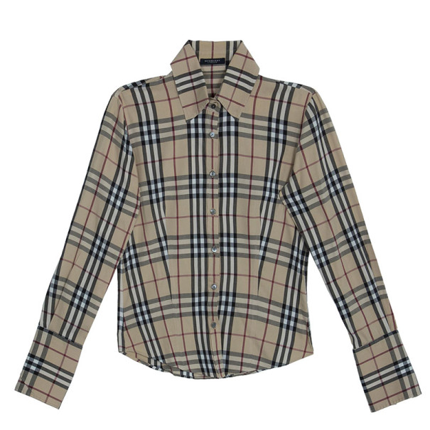 مملوكة مسبقًا Burberry Cotton Check Shirt M