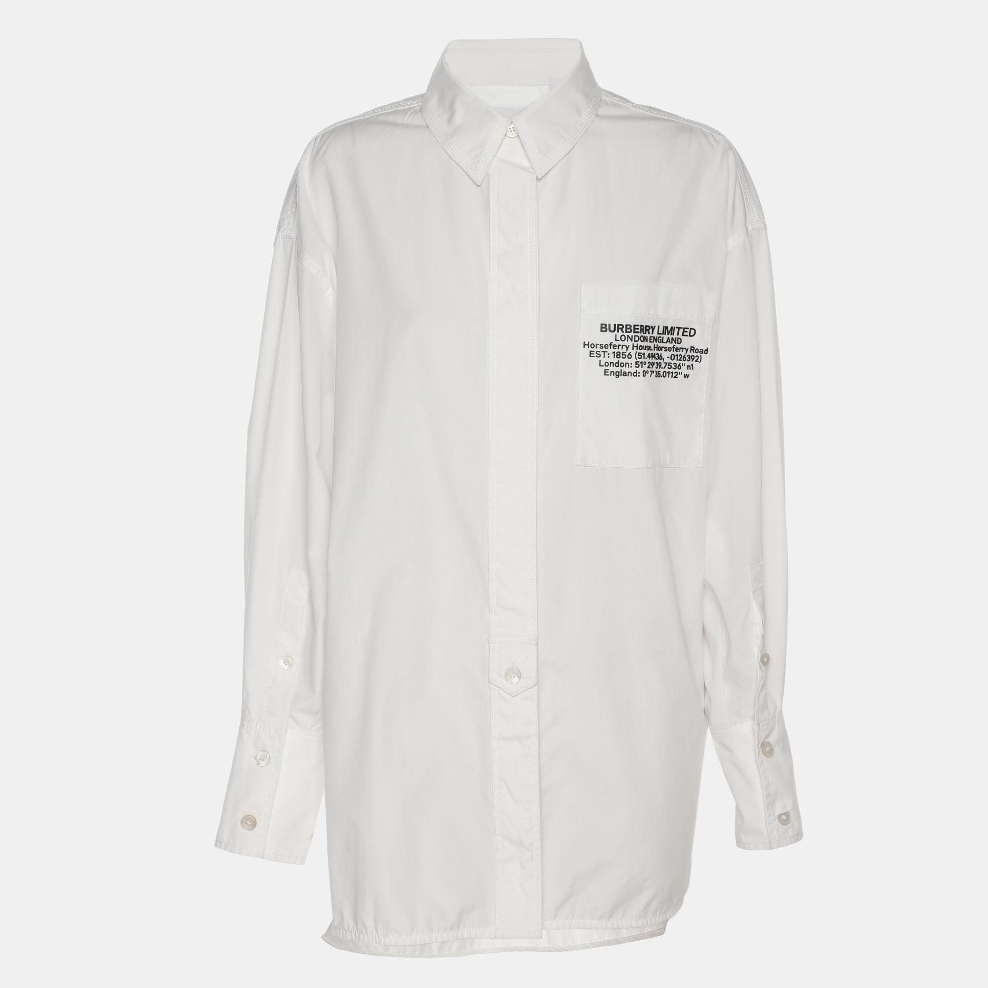 

Burberry White Cotton Long Sleeve Shirt S