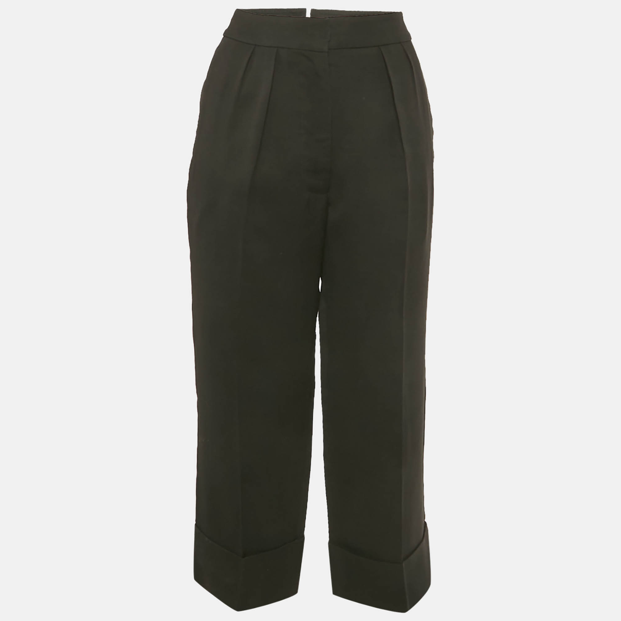 Click to view more detailed imagery on our partner's website Pre-owned Burberry Black Wool Pleated Trousers S
