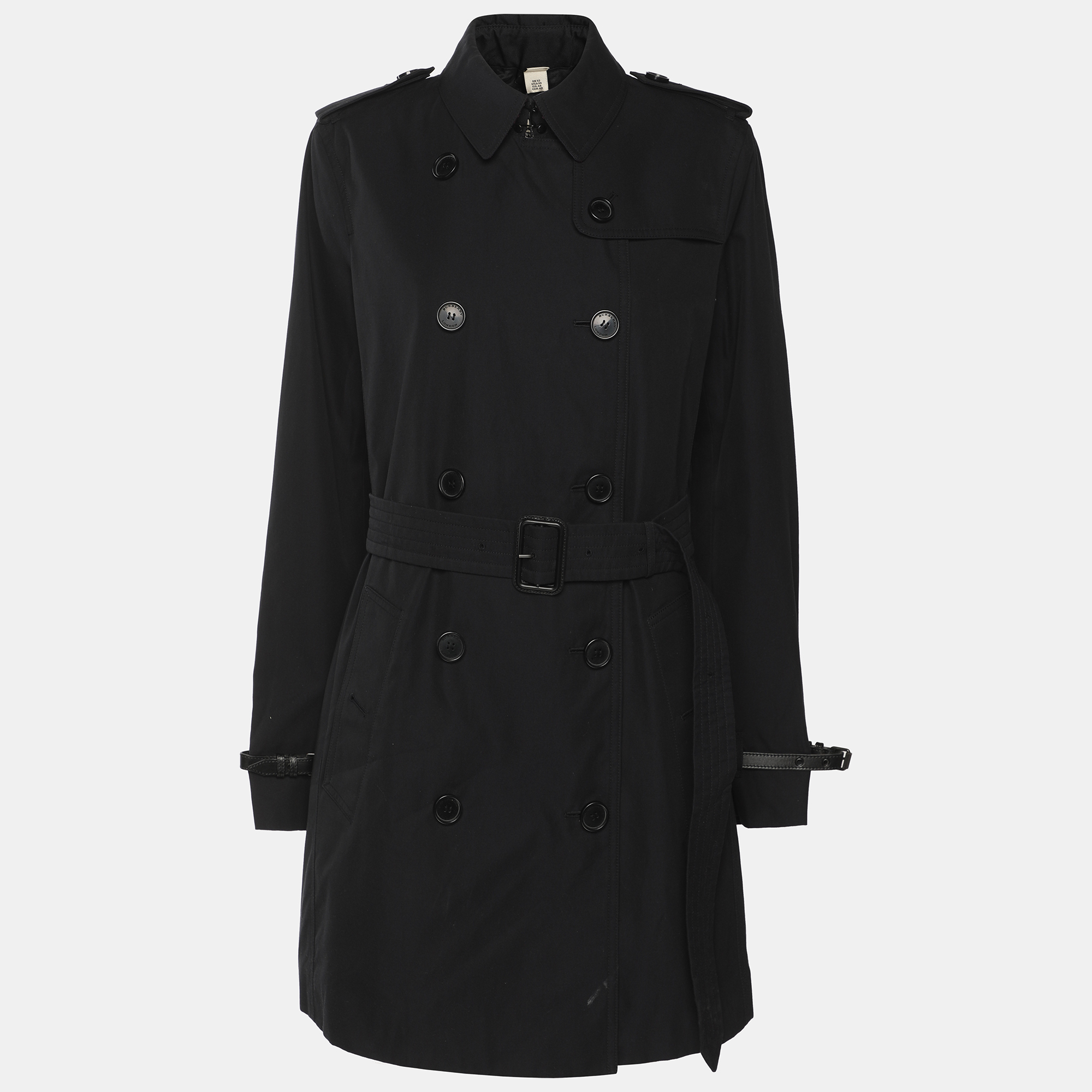

Burberry Dark Navy Gabardine The Kensington Belted Trench Coat M, Navy blue
