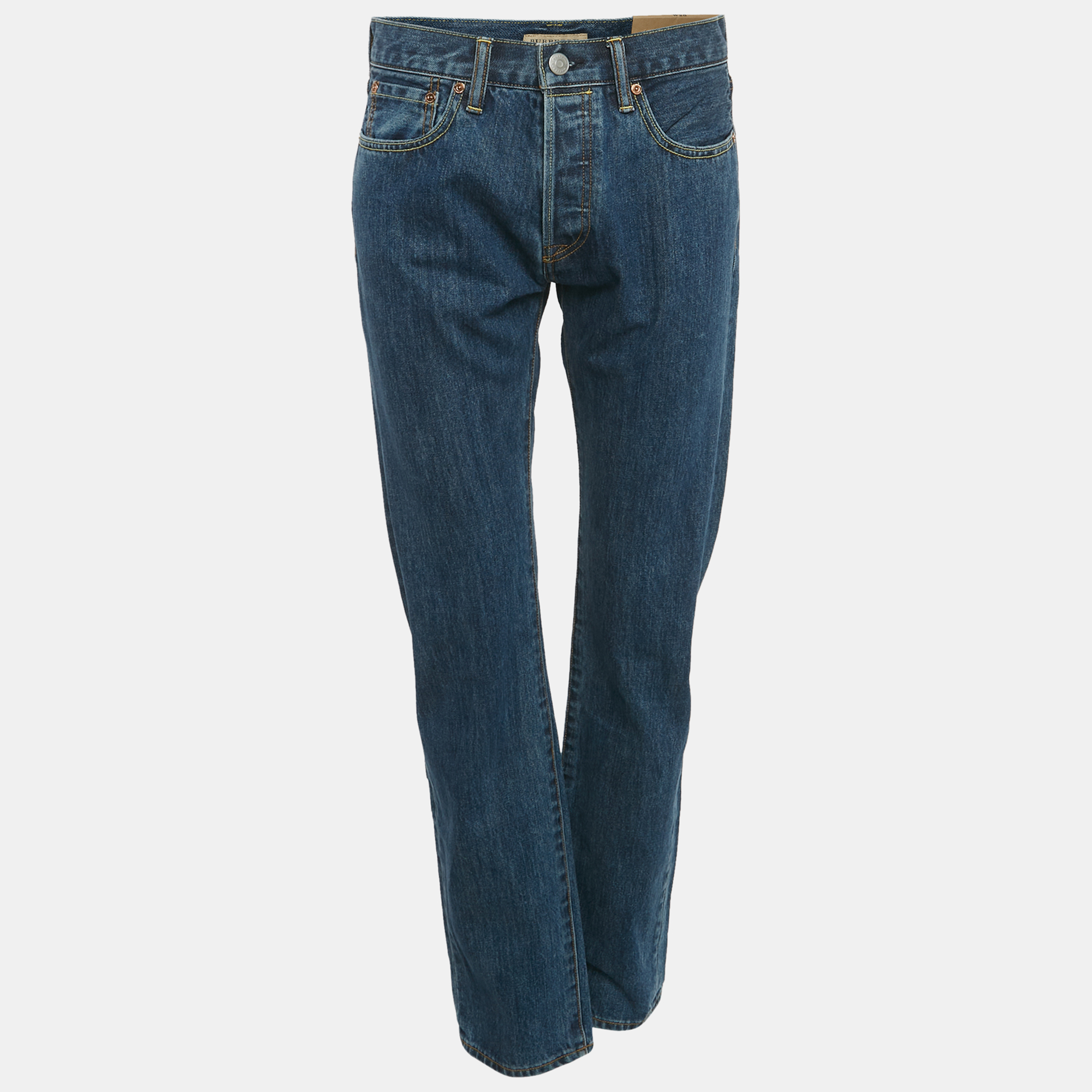 Pre-owned Burberry Blue Denim Straight Fit Jeans L/waist 28"