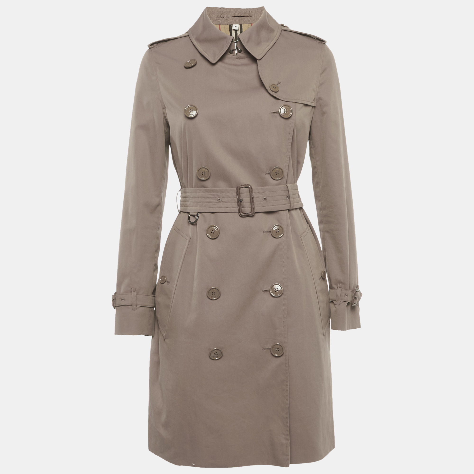 

Burberry Brown Gabardine Belted Trench Coat S