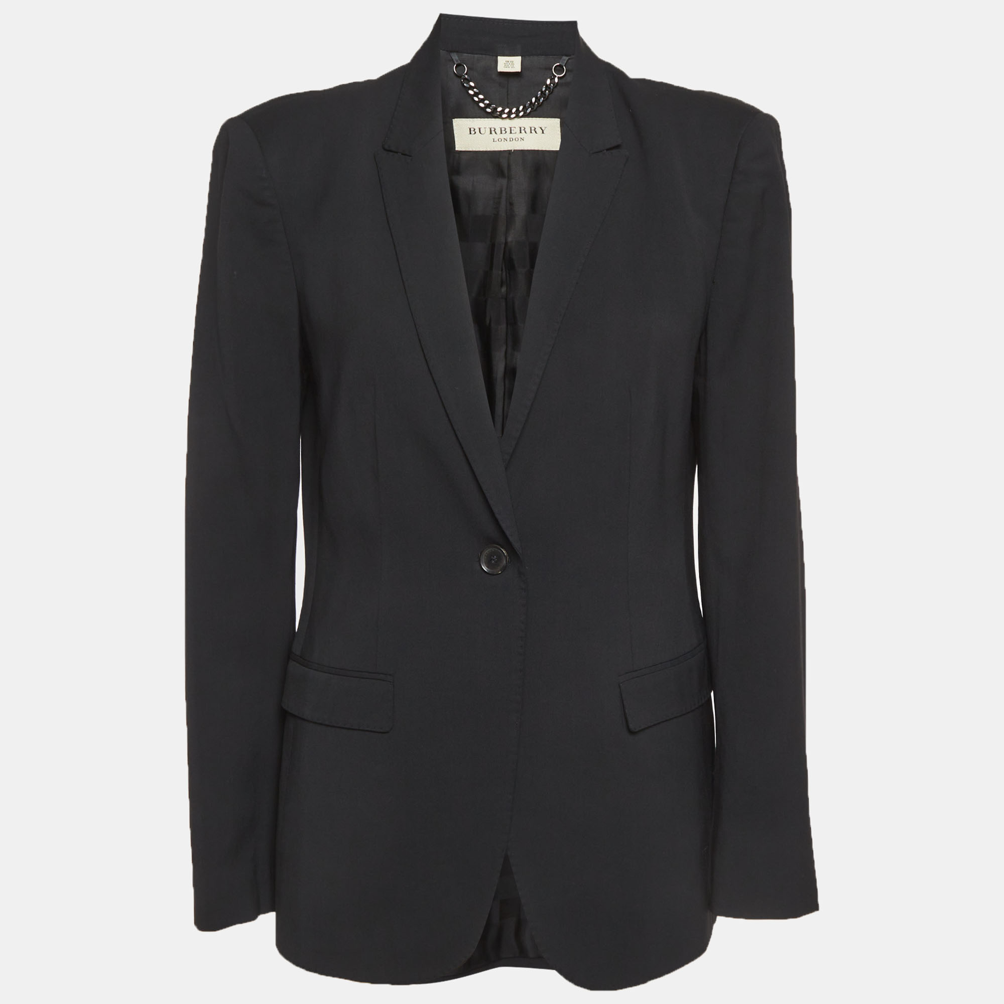 Pre-owned Burberry Black Gabardine Tailored Blazer M