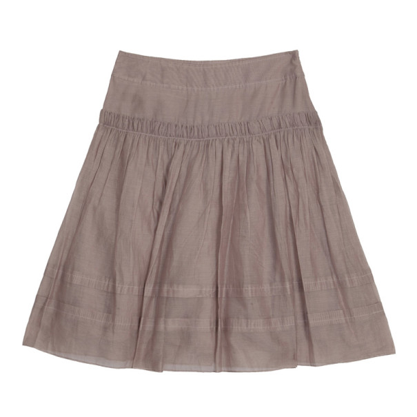 Pre Owned Burberry Cotton Silk Skirt S