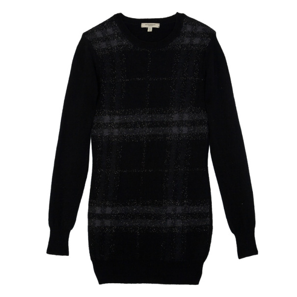 مملوكة مسبقًا Burberry Brit Black Check Print Sweater S