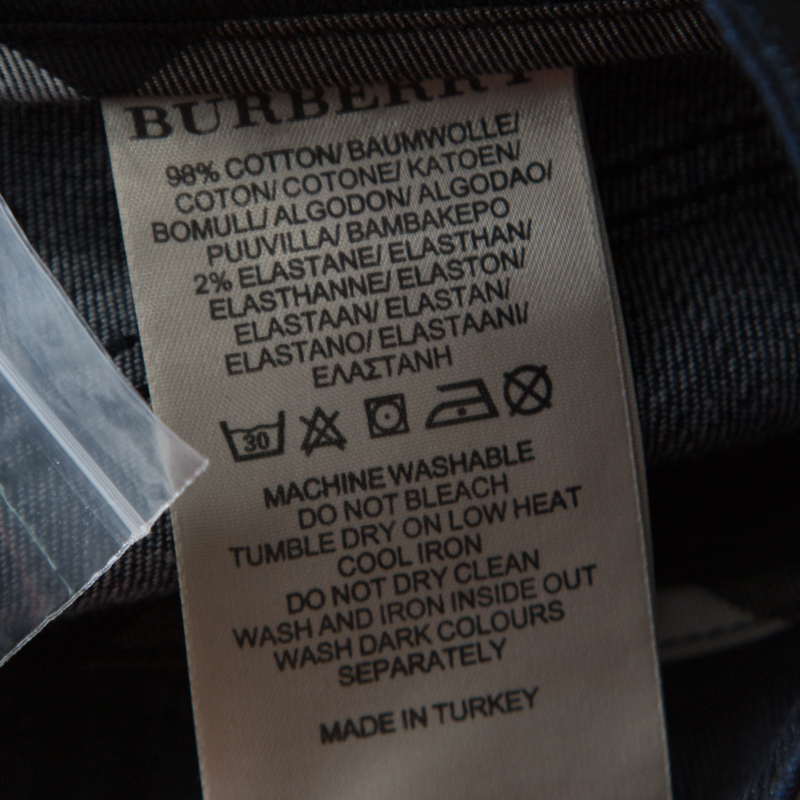 Pre-owned Burberry Burebrry Brit Indigo Dark Wash Straight Fit Denim Jeans M In Blue