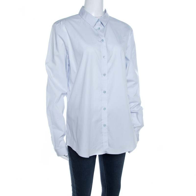 

Burberry Brit City Blue Cotton Stretch Button Front Shirt