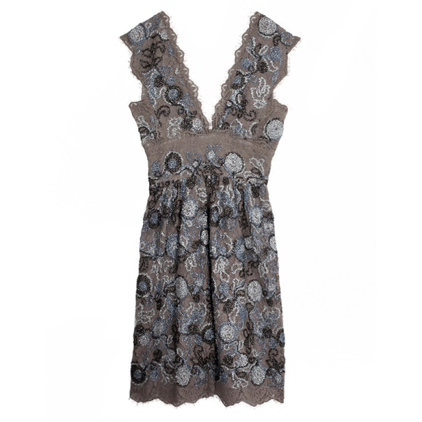 مملوكة مسبقًا Burberry Prorsum Metallic Lace Dress XS