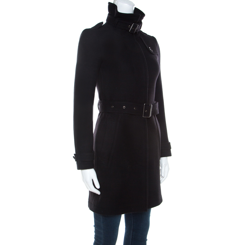 

Burberry Brit Black Wool Mid Length Fitted Coat