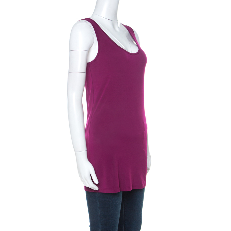 

Burberry Fuschia Jersey Sleeveless Tank Top, Purple