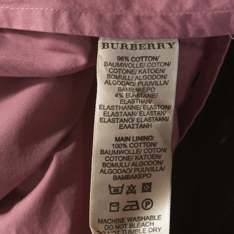 Pre-owned Burberry Pink Stretch Cotton Button Front Shirt S