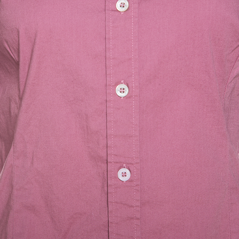 Pre-owned Burberry Pink Stretch Cotton Button Front Shirt S