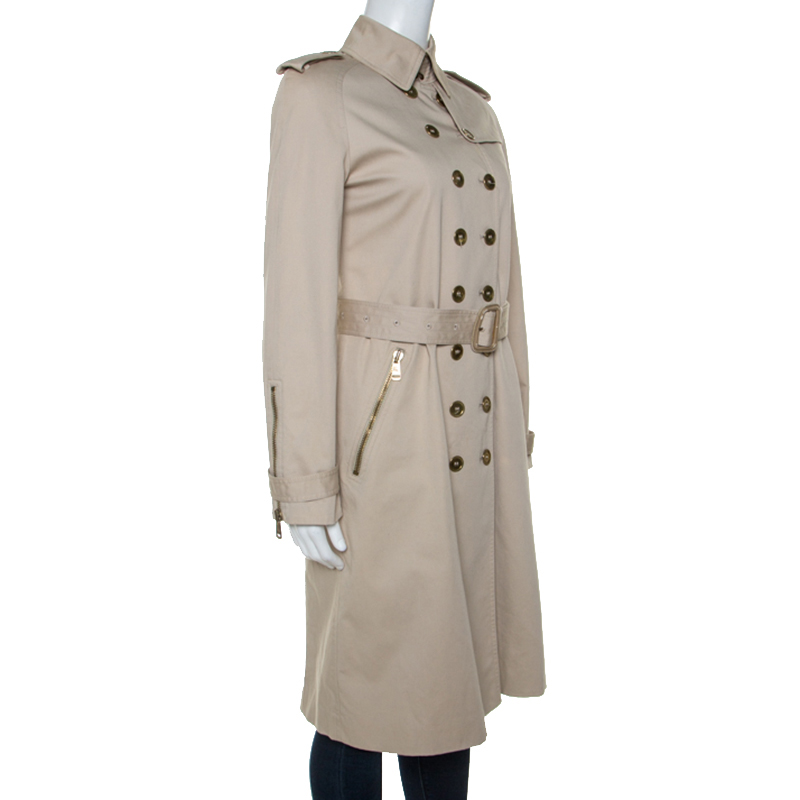 

Burberry Beige Gabardine Double Breasted Trench Coat