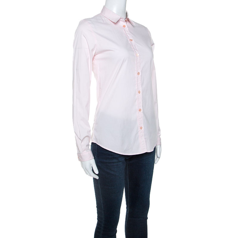 

Burberry Pink Stretch Cotton Button Front Shirt