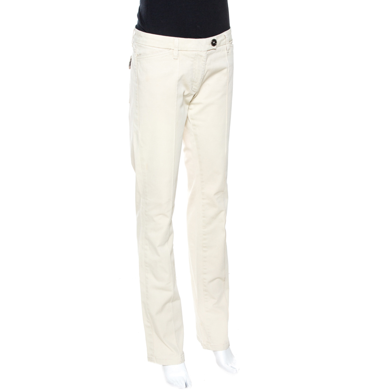 

Burberry Beige Cotton Regular Fit Trousers