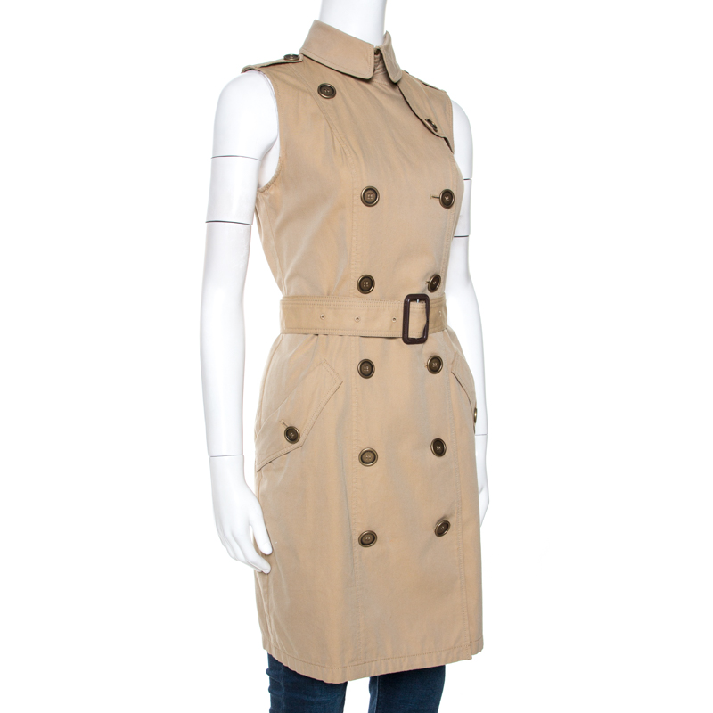 

Burberry Brit Beige Cotton Sleeveless Trench Coat