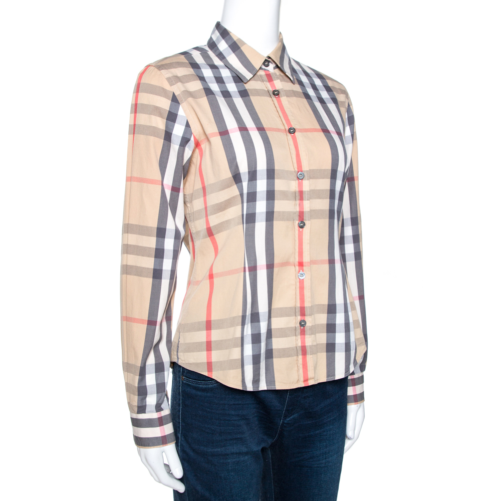 

Burberry Beige Nova Check Stretch Cotton Shirt