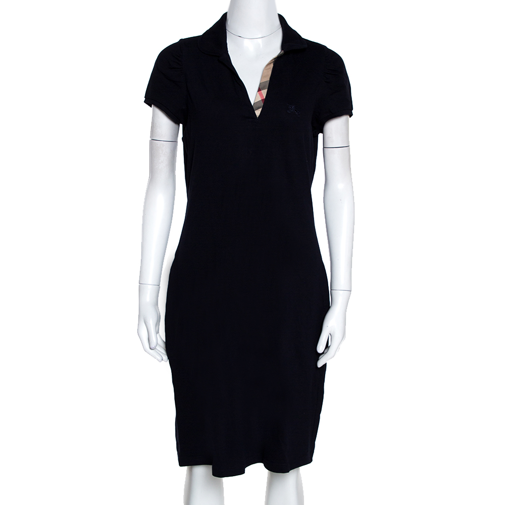 BURBERRY BRIT Womens Polo Shirt Tennis Dress Black MADE IN TURKEY US M  Waist 28