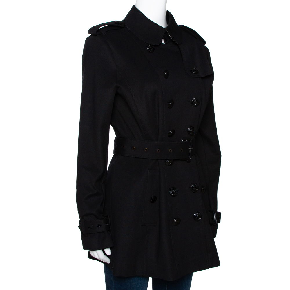 

Burberry Black Double Breasted Belted Trench Coat