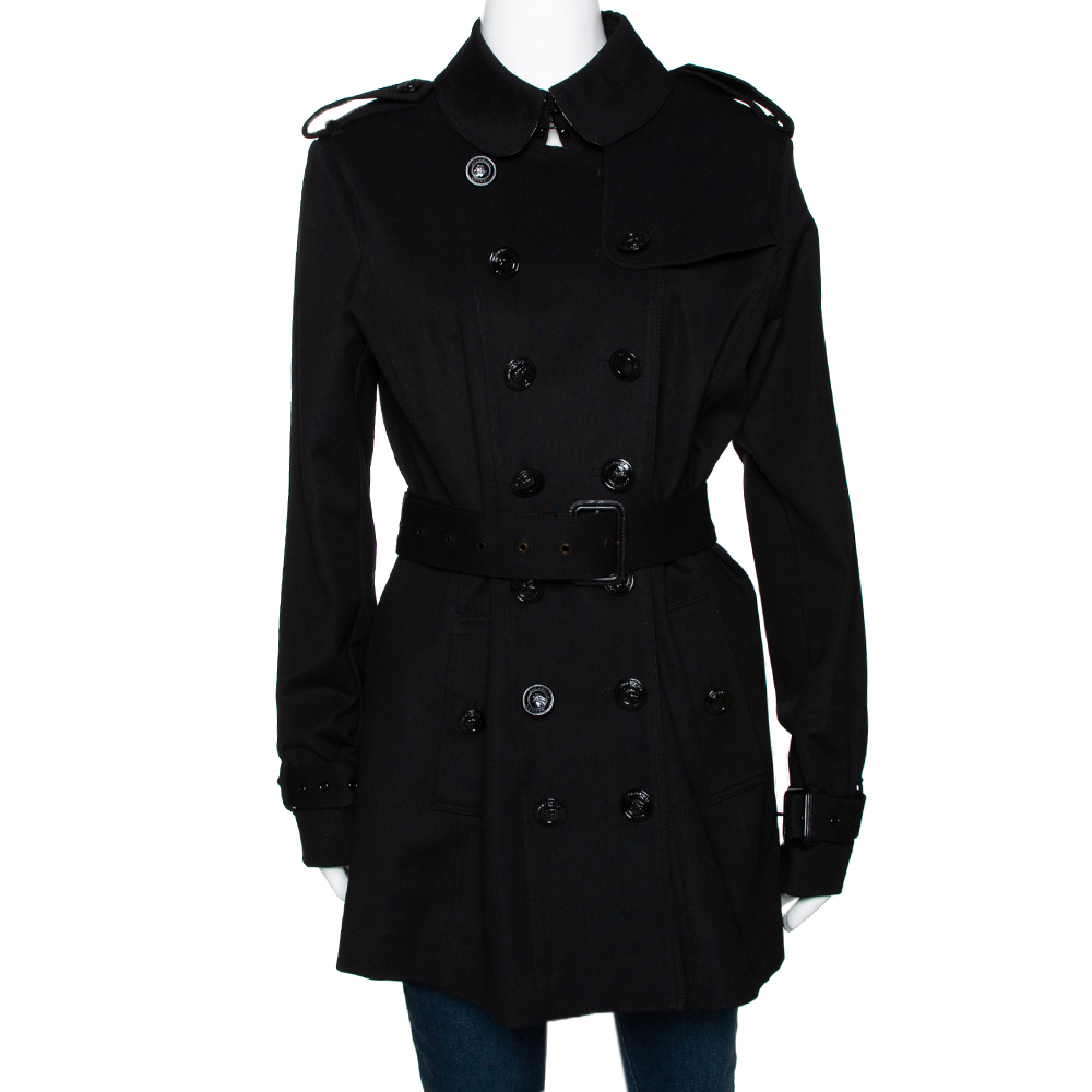 burberry black trench womens