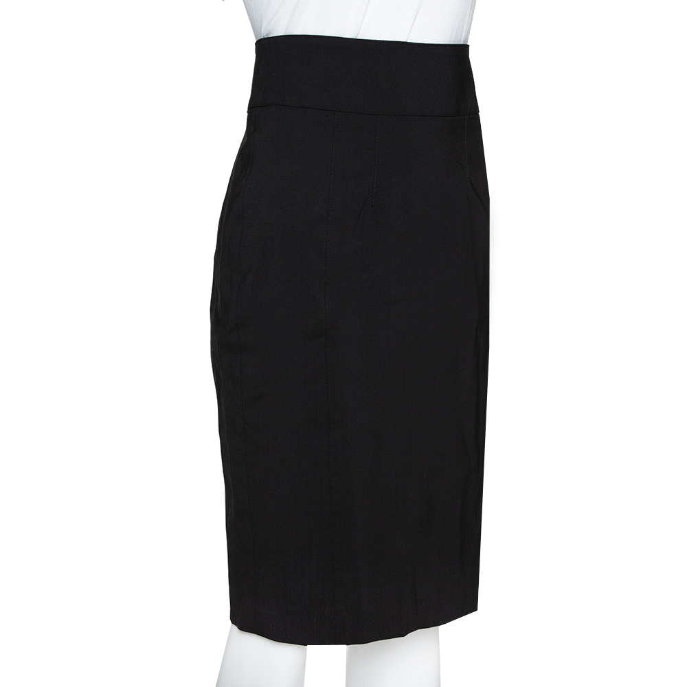 

Burberry London Black Stretch Wool Pencil Skirt