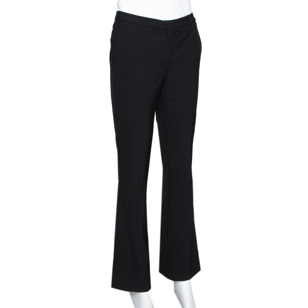 

Burberry Black Stretch Wool Flared Trousers