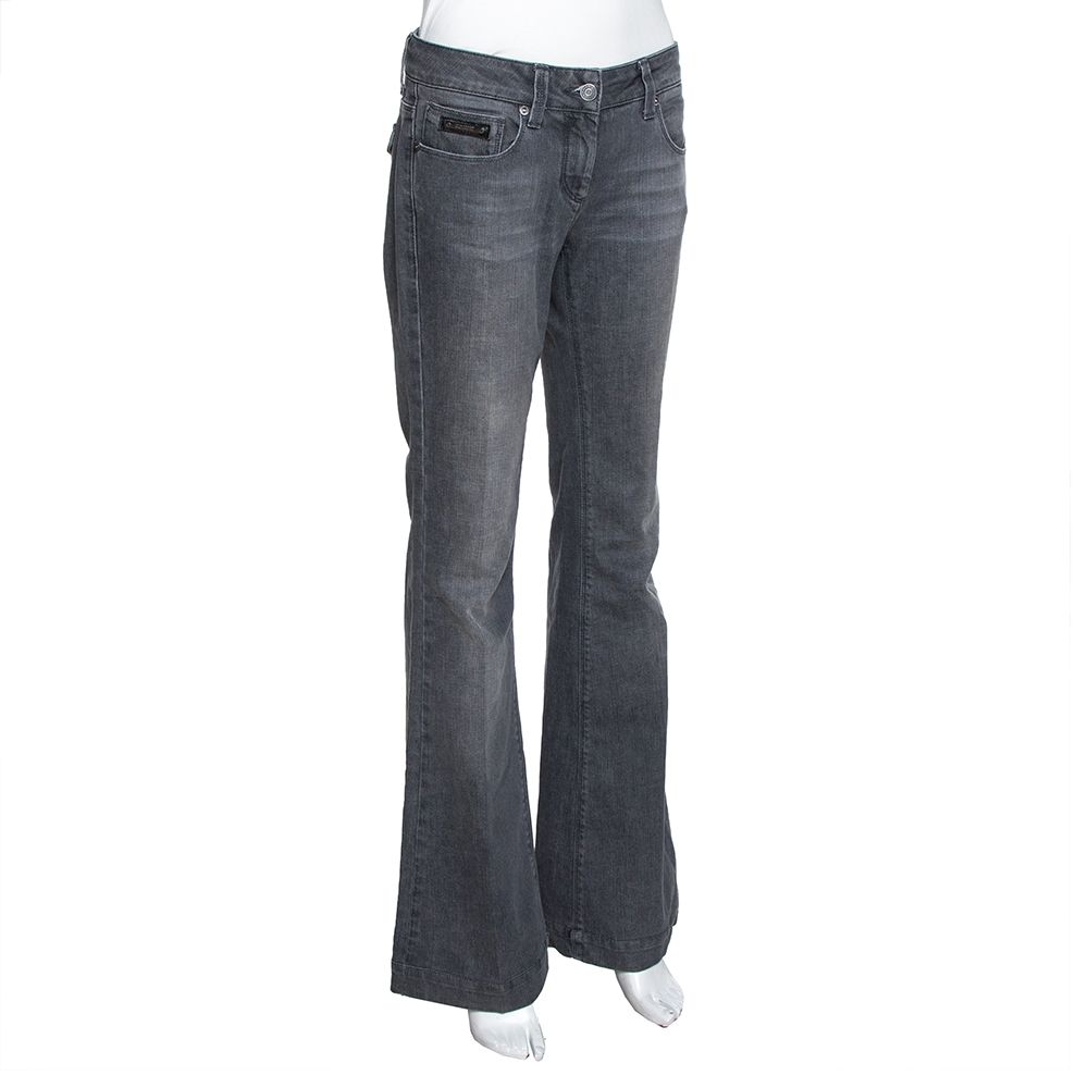 

Burberry Grey Washed Denim Flared Leg Jeans