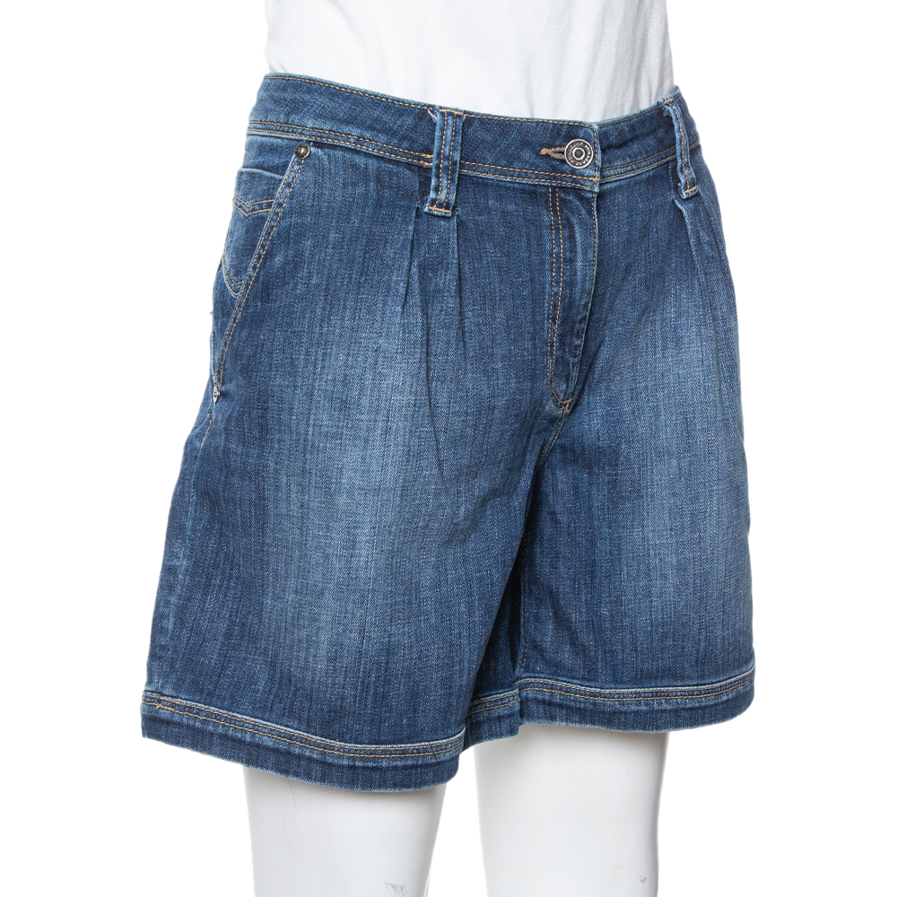 

Burberry Brit Blue Denim Pinstone Carrot Leg Shorts