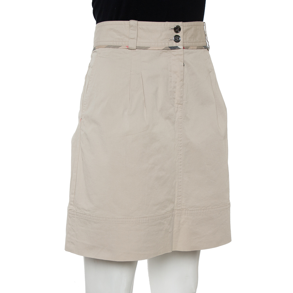 

Burberry Beige Cotton A-Line Mini Skirt