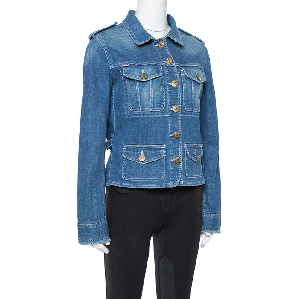 

Burberry Vintage Denim Patch Pocket Detail Jacket, Blue