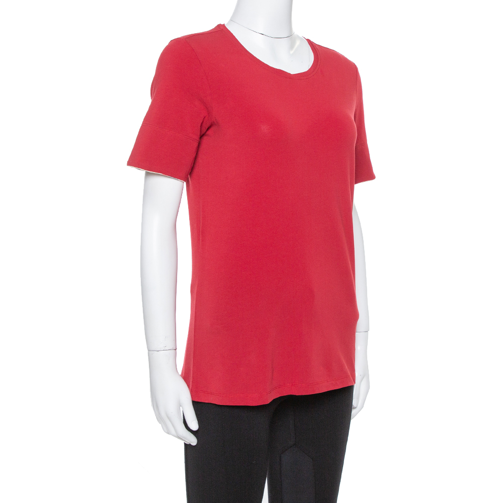 

Burberry Red Nova Check Trimmed T Shirt