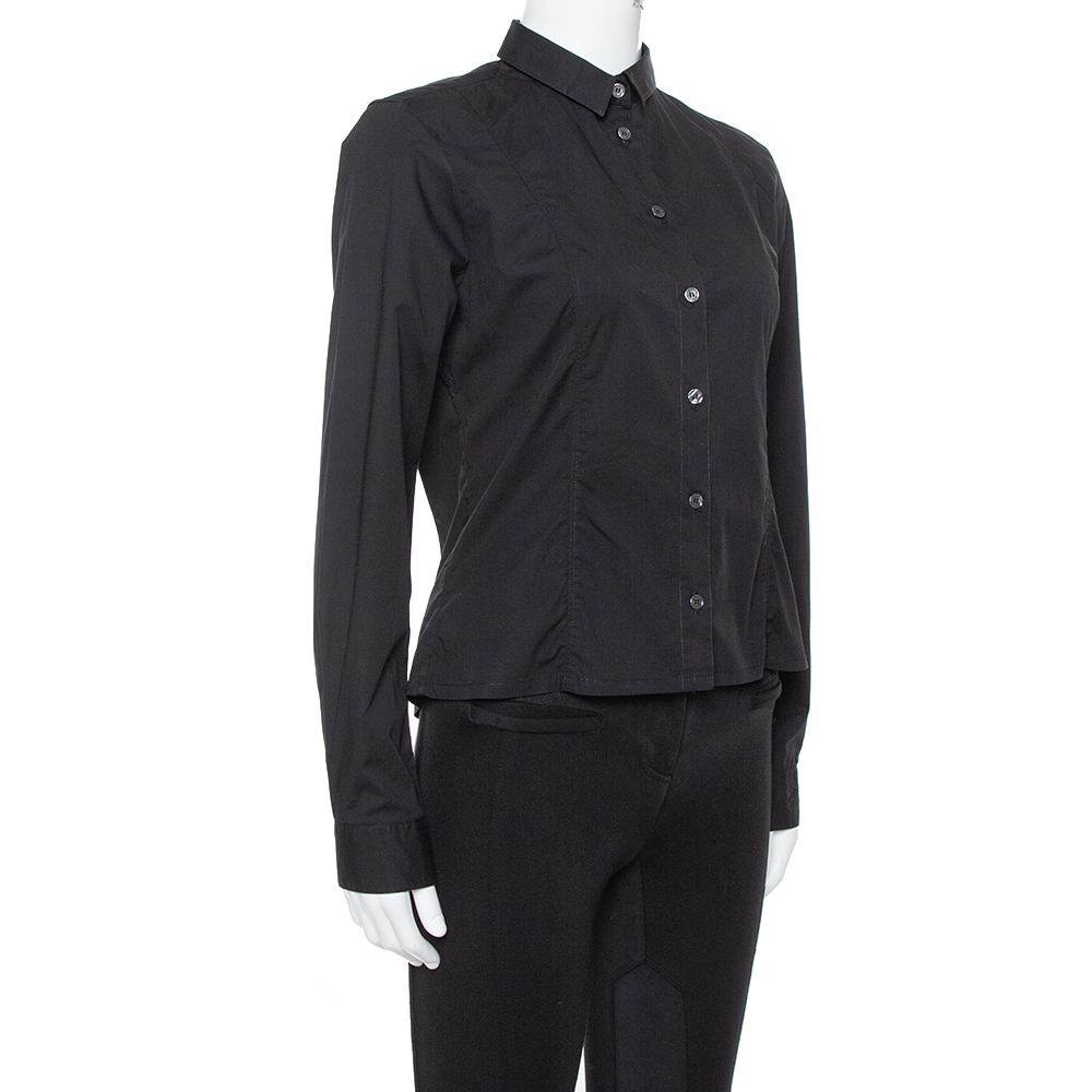 

Burberry Black Stretch Cotton Long Sleeve Shirt