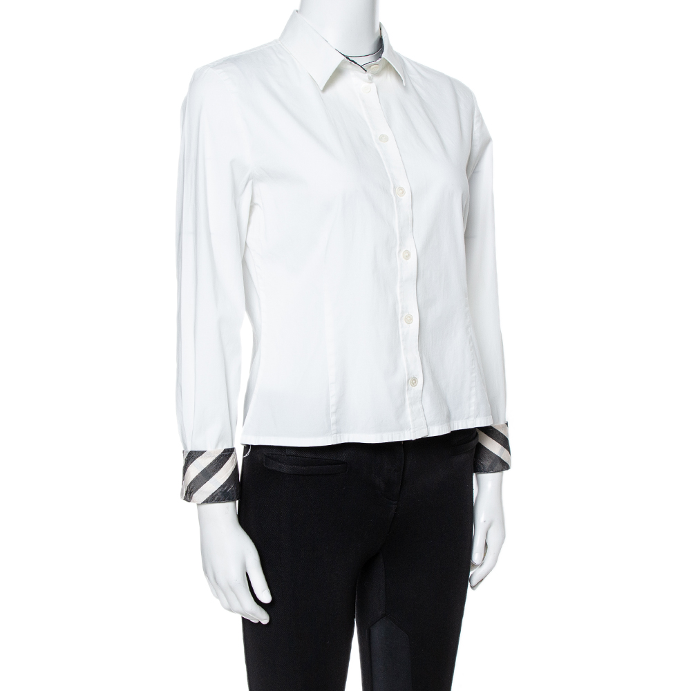 

Burberry Brit White Stretch Cotton Long Sleeve Shirt