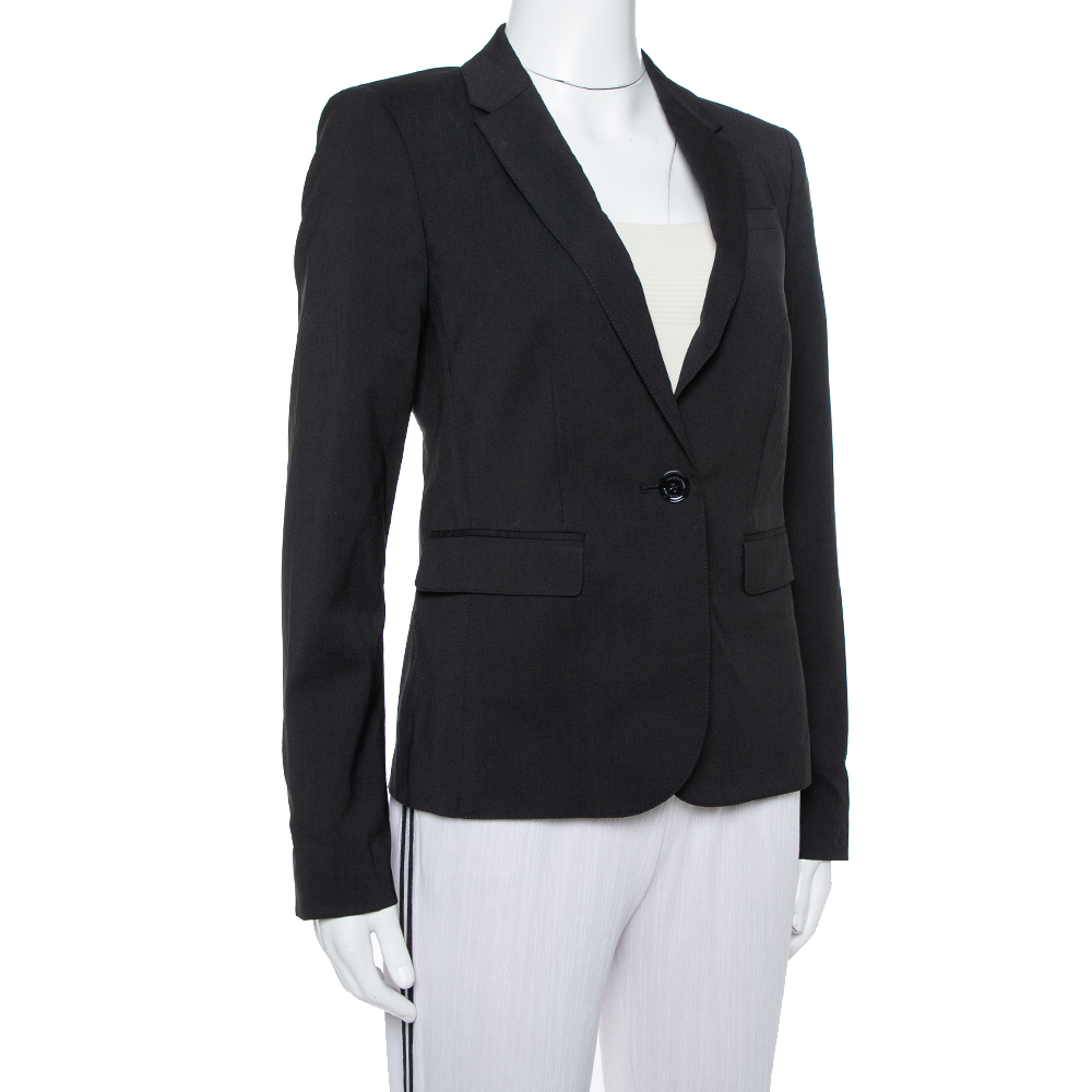 

Burberry Black Wool Single Button Tailored Blazer