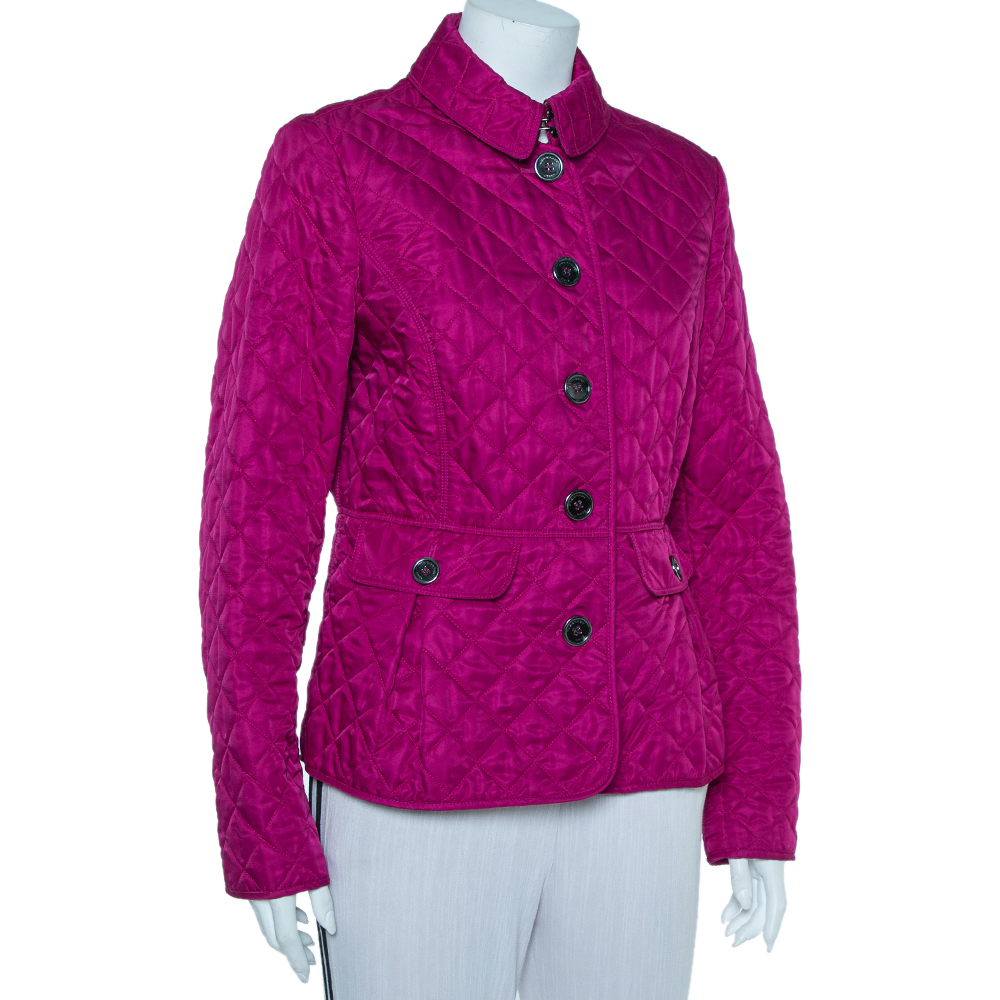 

Burberry Brit Fuschia Pink Synthetic Quilted Jacket