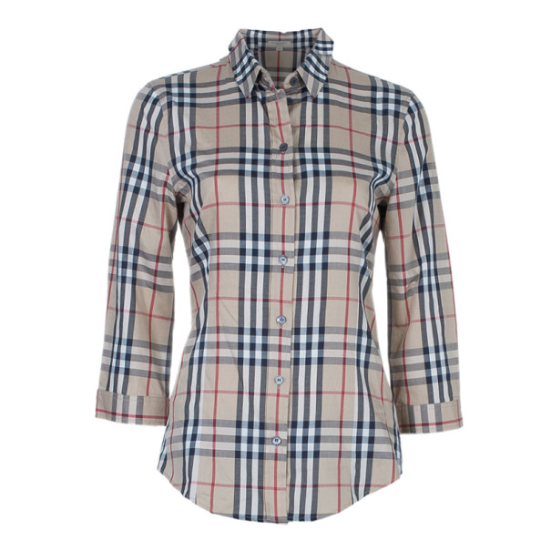 مملوكة مسبقًا Burberry Novacheck Button Down Shirt XS