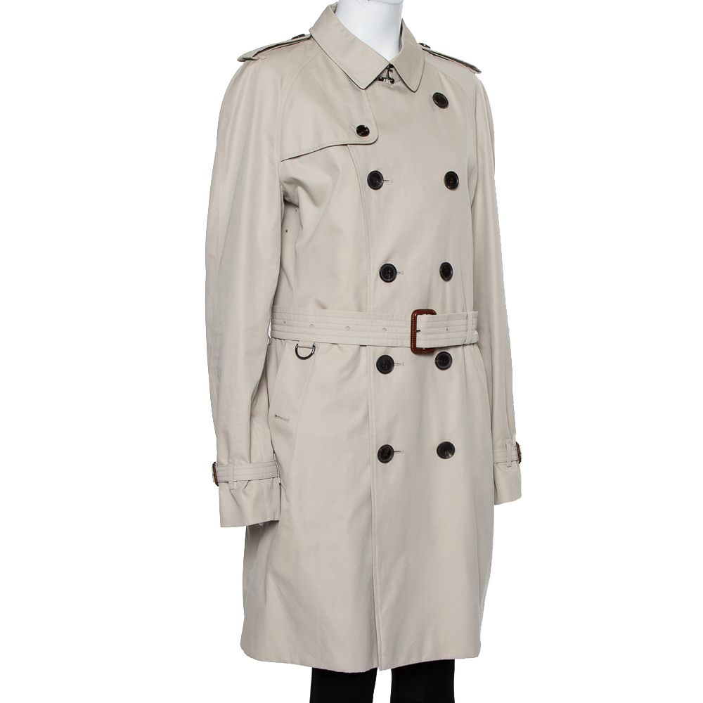 

Burberry Beige Cotton Belted Double Breasted Trench Coat