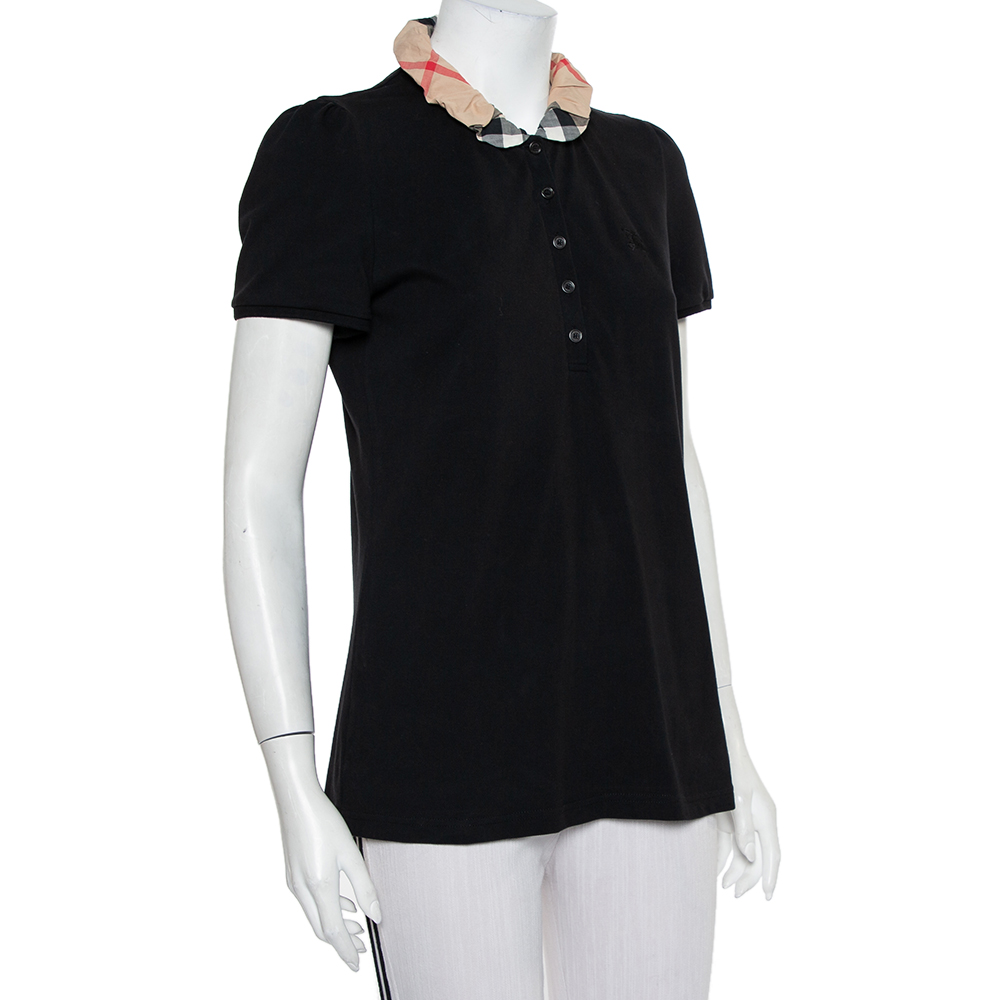 

Burberry Brit Black Novacheck Collar Polo Shirt