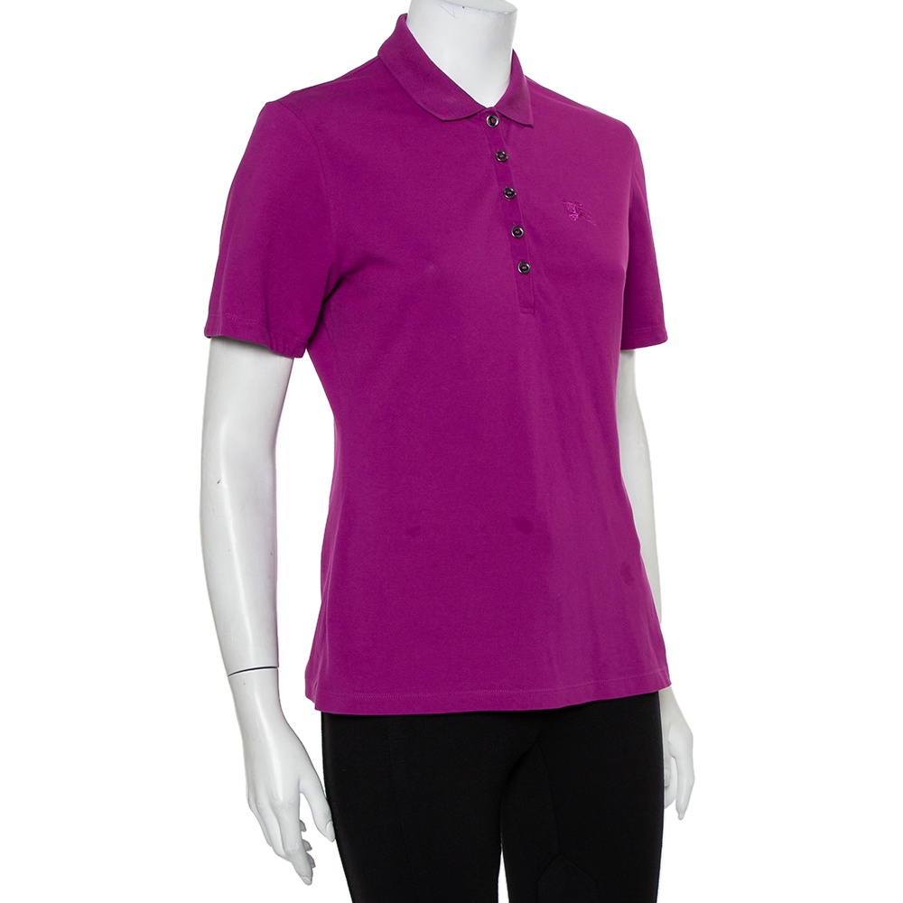 

Burberry Brit Purple Cotton Pique Polo T-Shirt