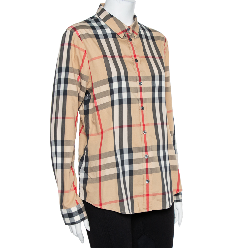 

Burberry Brit Beige Vintage Check Cotton Button front Shirt