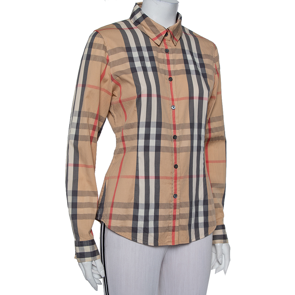 

Burberry Beige Nova Check Cotton Button Front Shirt