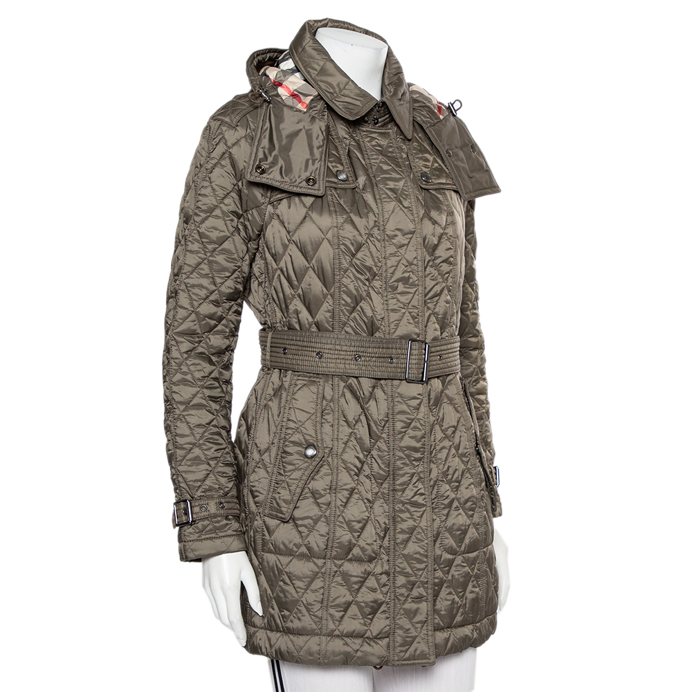

Burberry Brit Military Green Quilted Synthetic Finsbridge Jacket