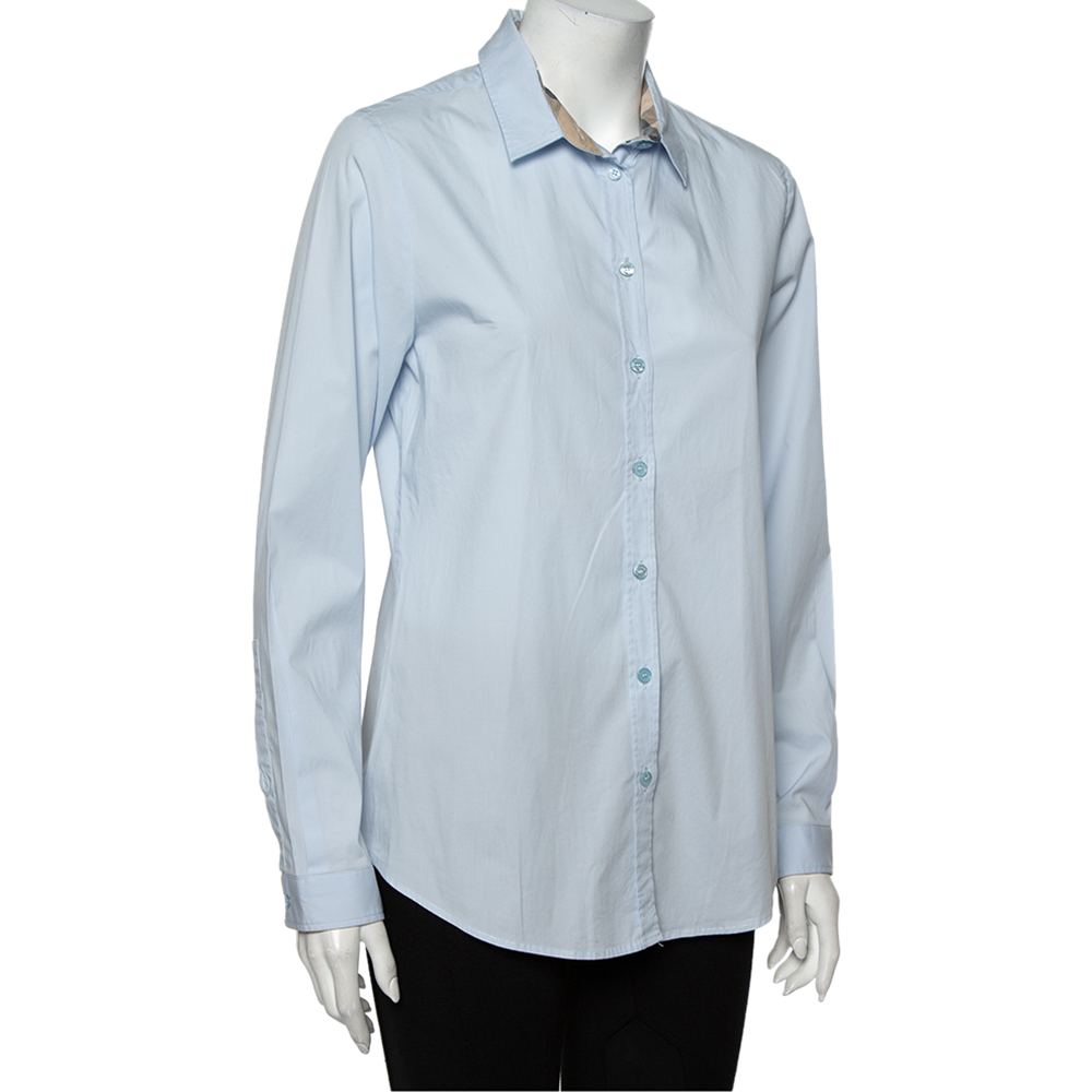 

Burberry Brit Powder Blue Cotton Button Front Shirt