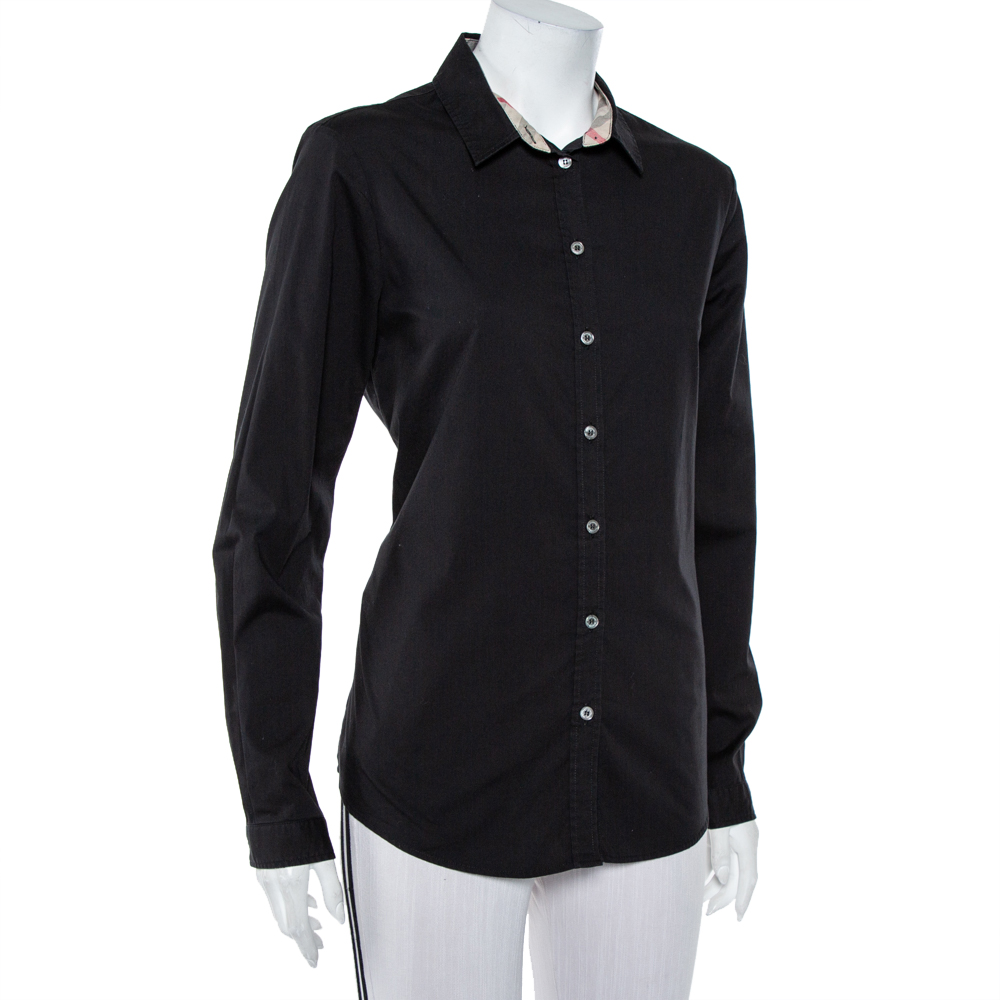 

Burberry Brit Black Cotton Button Front Shirt