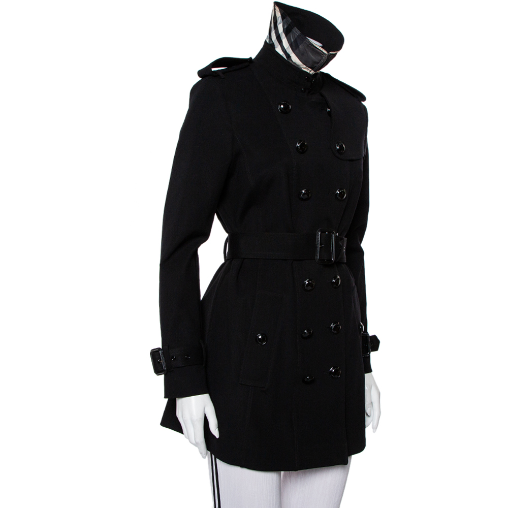 

Burberry Black Knit Belted Trench Coat