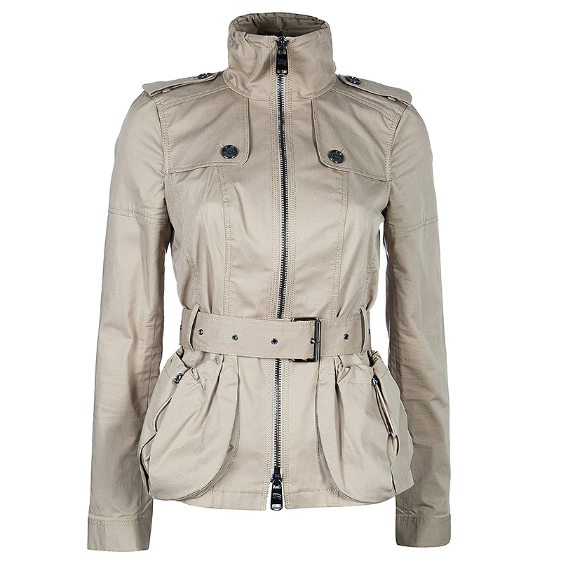 ジャケット BURBERRY Women Jackets 8104711A1435 BEIGE Burberry Beige Zip Front Jacket S Burberry | TLC