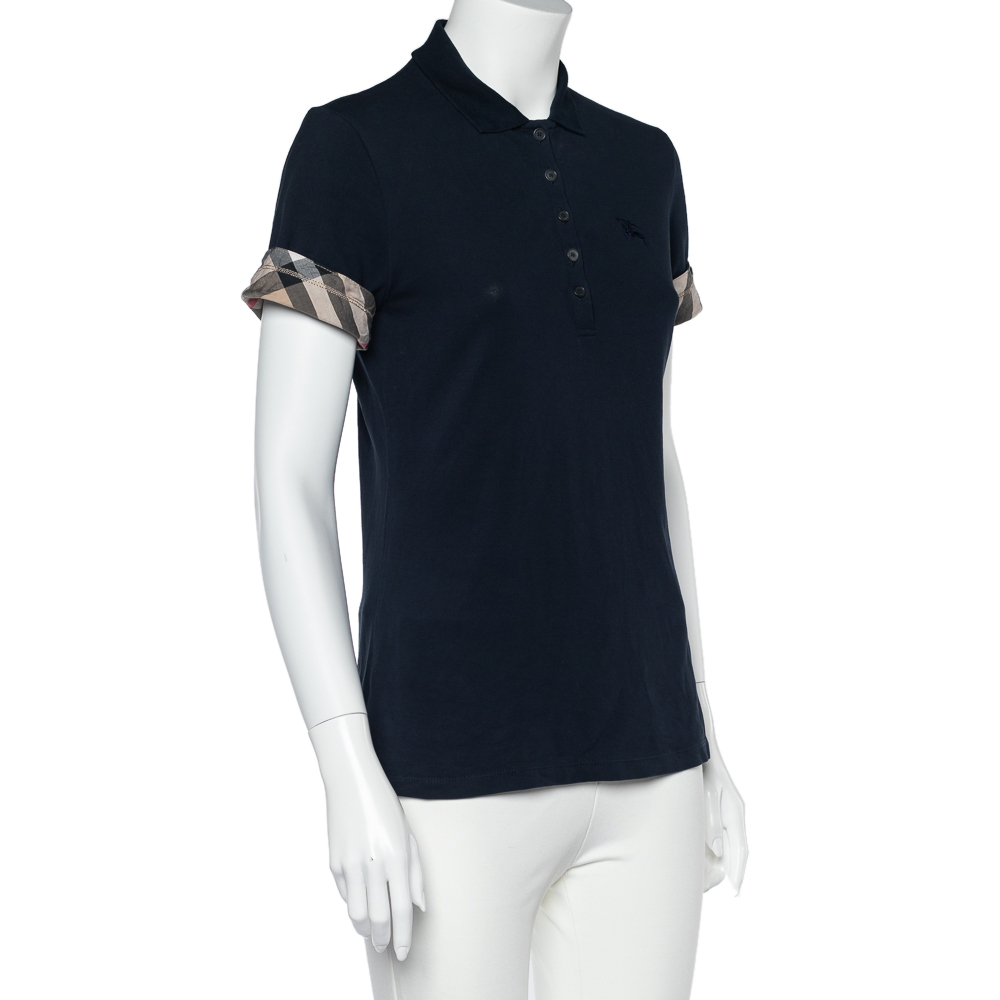

Burberry Brit Navy Blue Cotton Pique Polo T-Shirt
