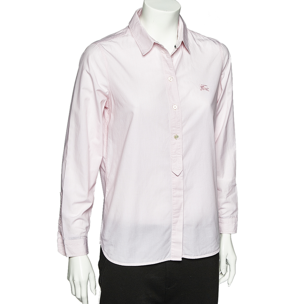 

Burberry Brit Pink Striped Cotton Button Front Shirt